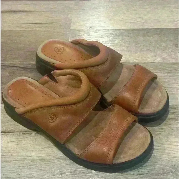 Ariat Aristotle leather sandals slip on slide women’s size 8 - Picture 1 of 4